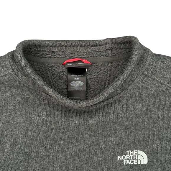 The North Face Mens Sz M Grey Fleece Crewneck Pullover Sweatshirt Logo Crew Neck - Picture 3 of 8